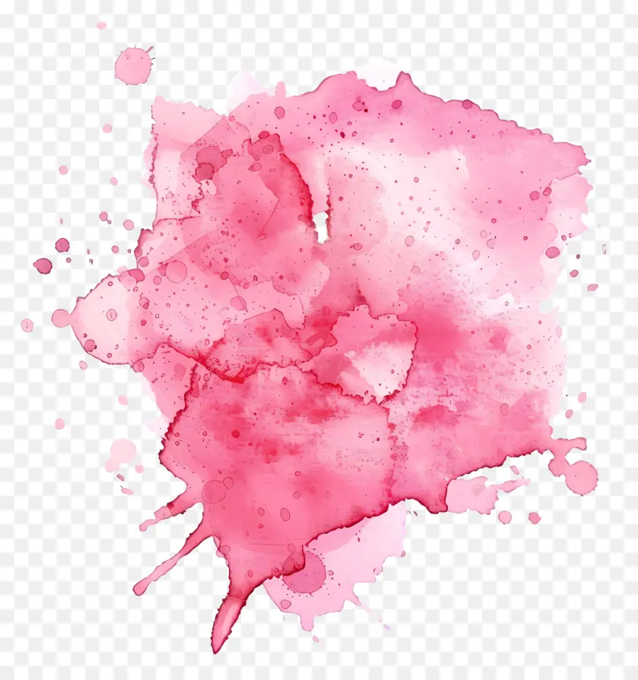 Splash Aquarelle Rose，Aquarelle PNG