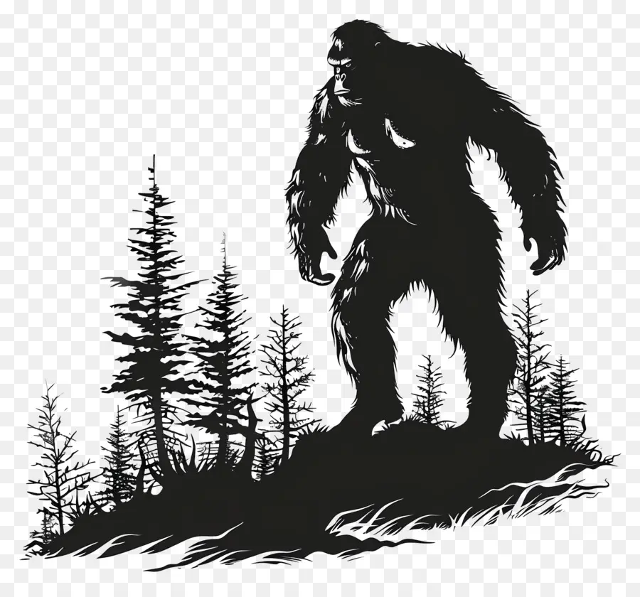 Silhouette Bigfoot，Bigfoot PNG