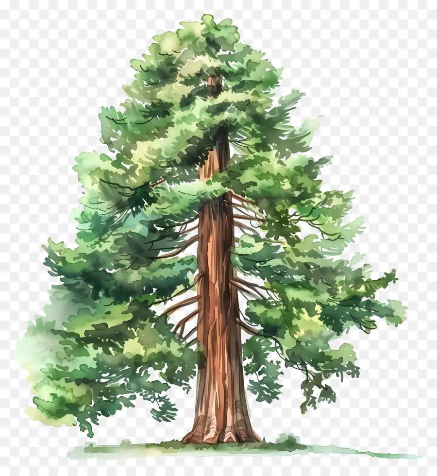 Séquoia，Peinture à L'aquarelle PNG