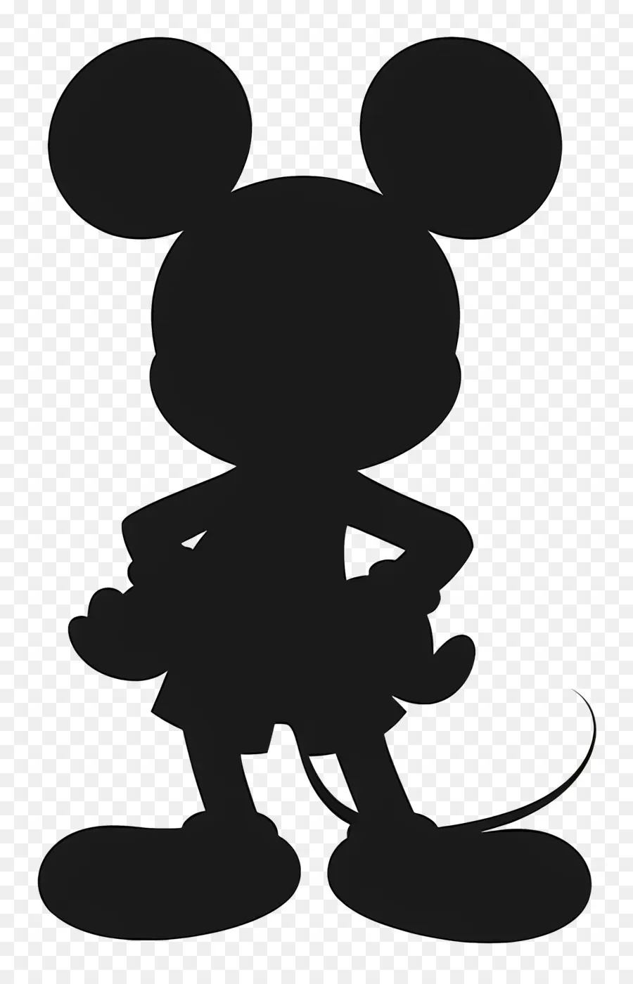 Silhouette De Mickey La Souris，Souris Silhouette Noire PNG