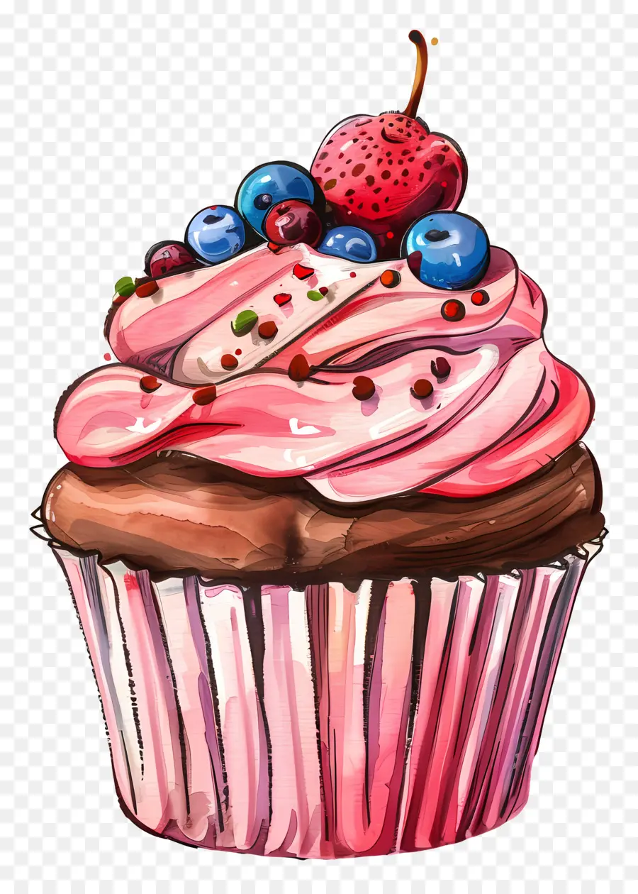 Petit Gâteau，Cupcake Aux Fraises PNG