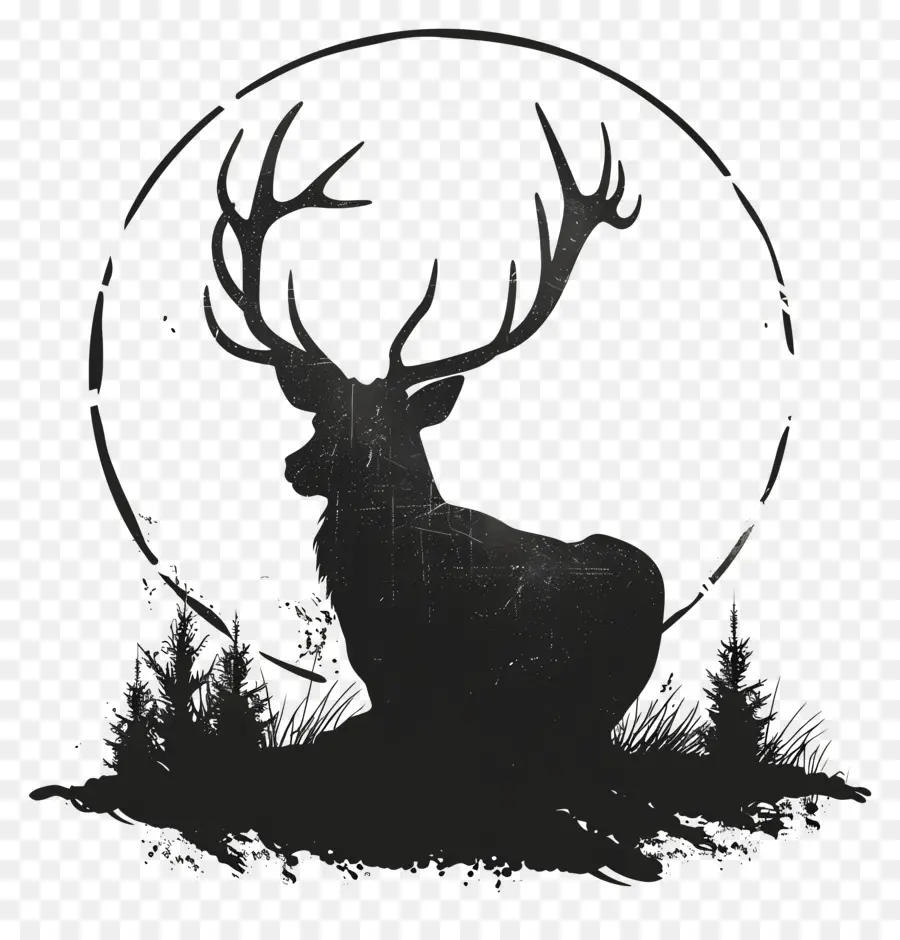 Silhouette De Cerf，Cerf PNG