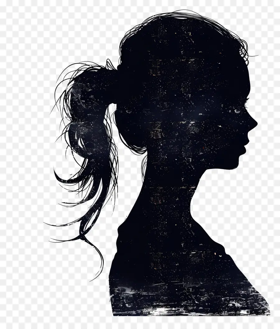 Silhouette De Fille，Silhouette D'une Jeune Fille PNG