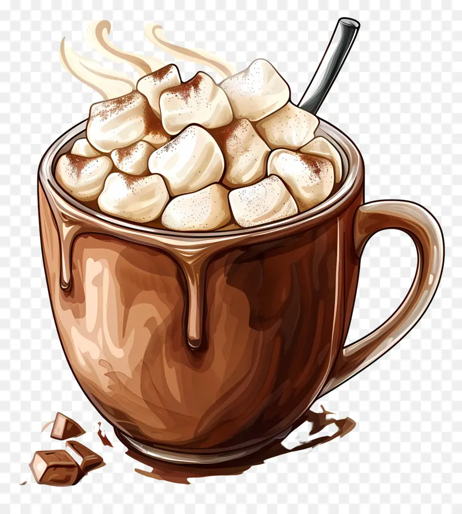 Chocolat Chaud，Guimauves PNG