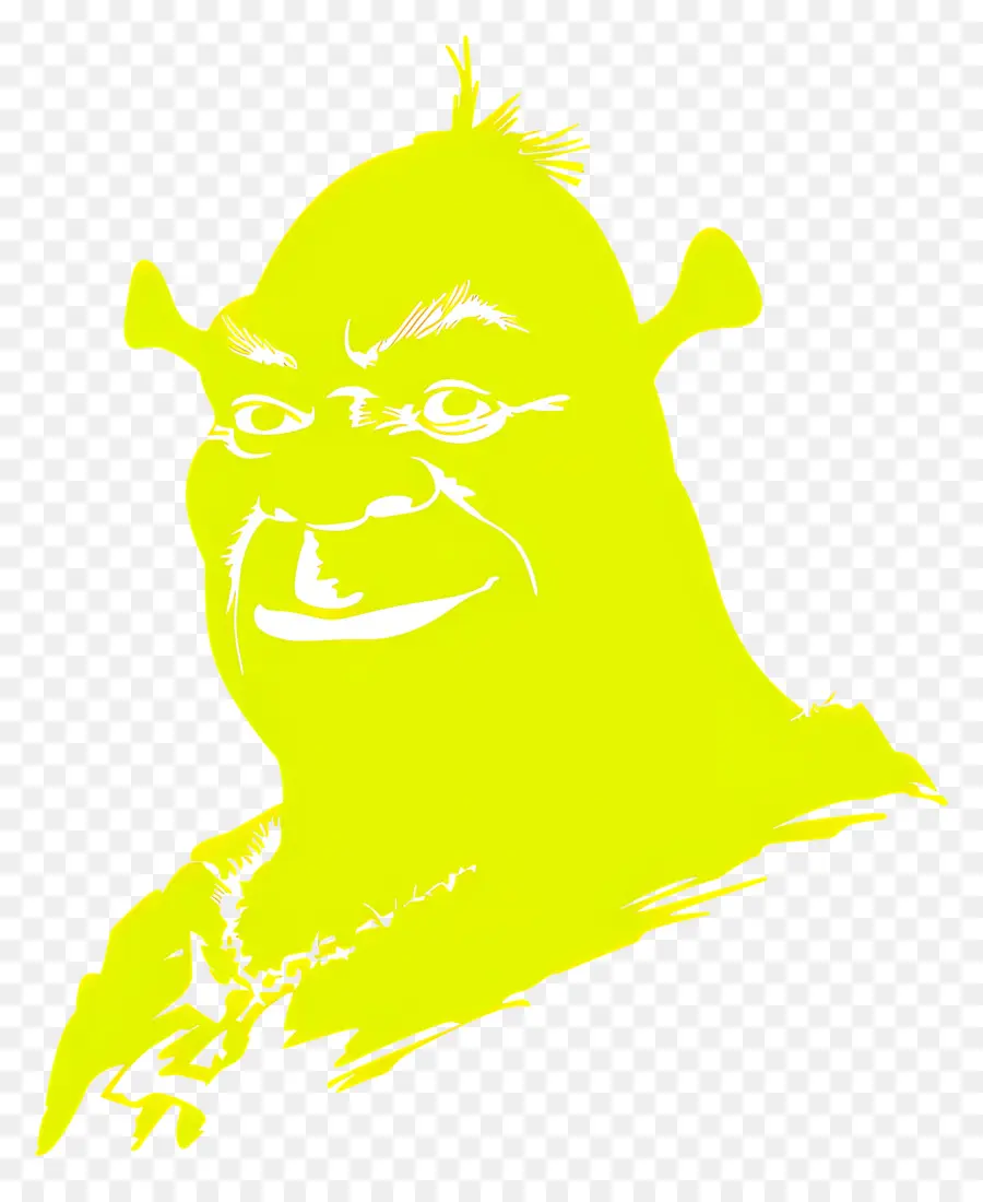 Silhouette Shrek，Cheveux Jaune Vif PNG