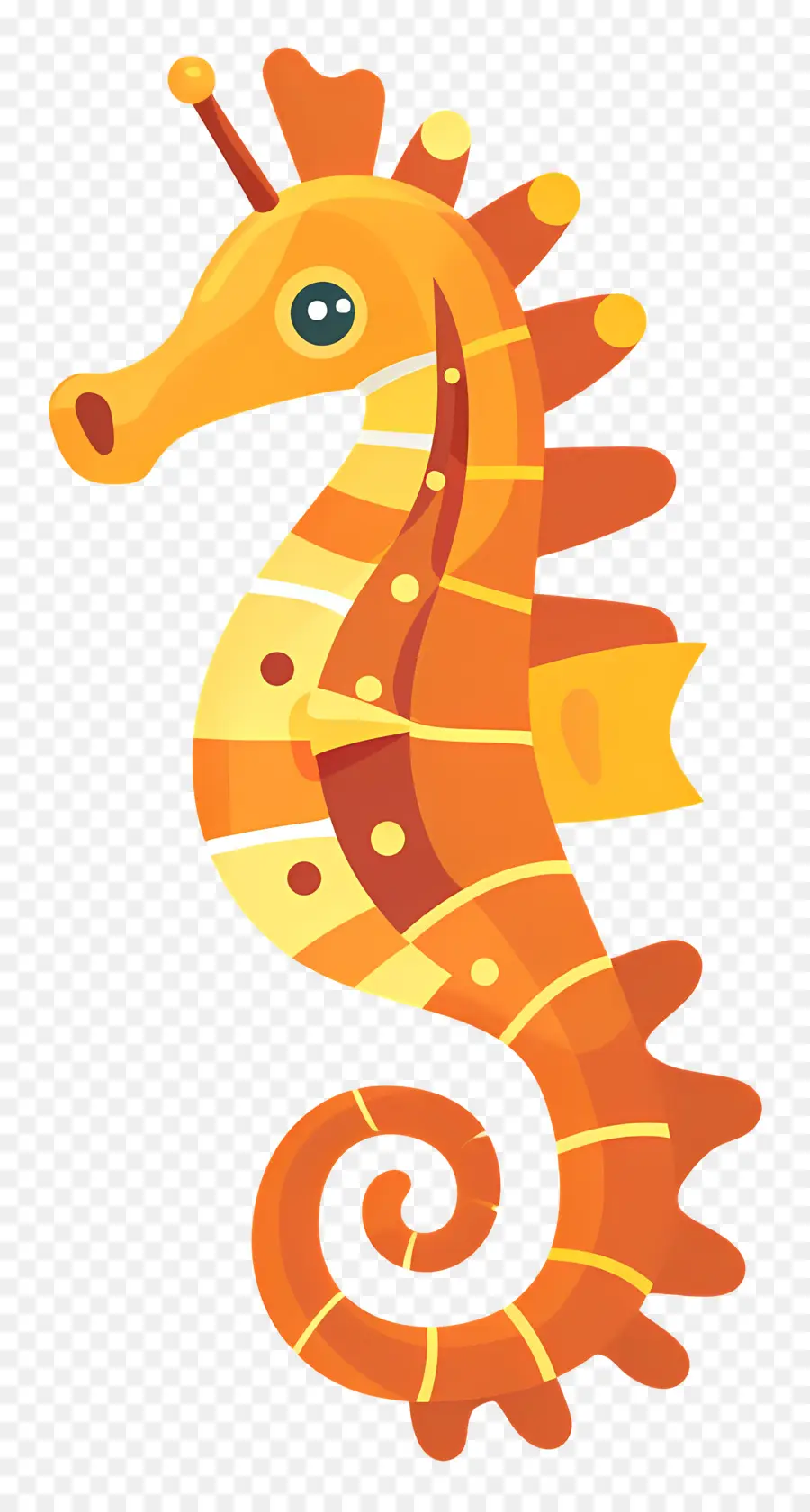 Hippocampe，Hippocampe Orange PNG