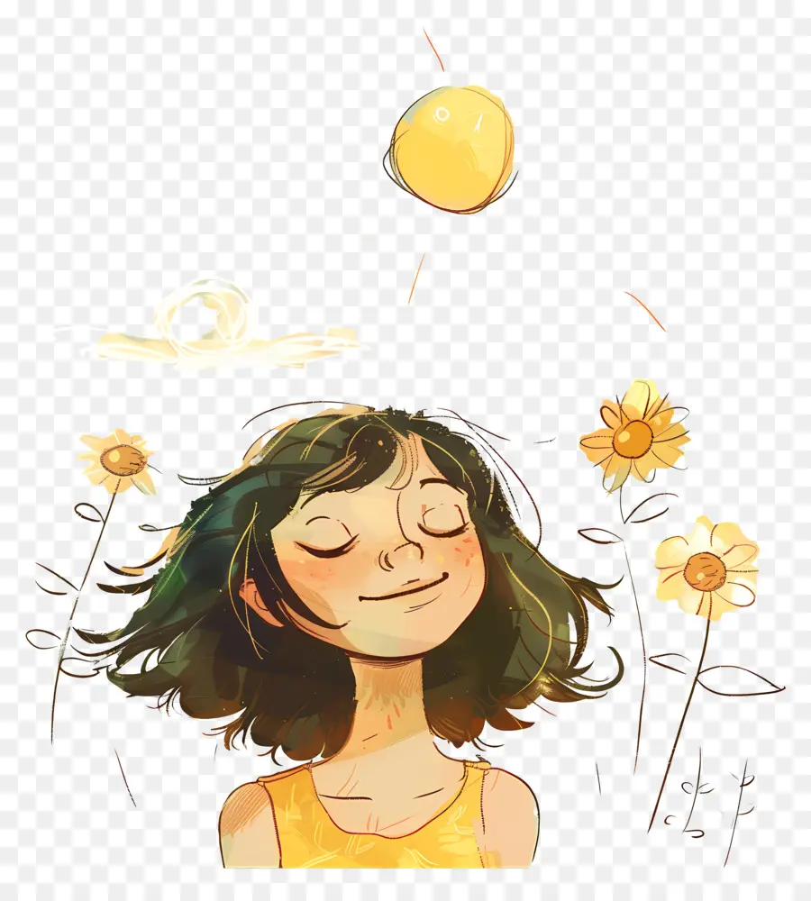 Soleil D'été，Fille PNG