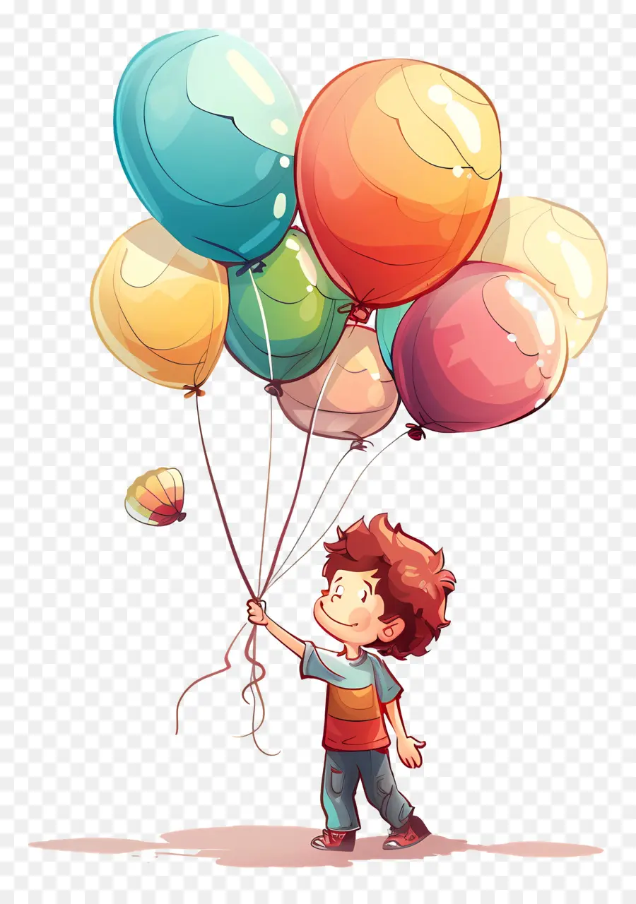 Journée Des Enfants，Garçon Avec Des Ballons PNG