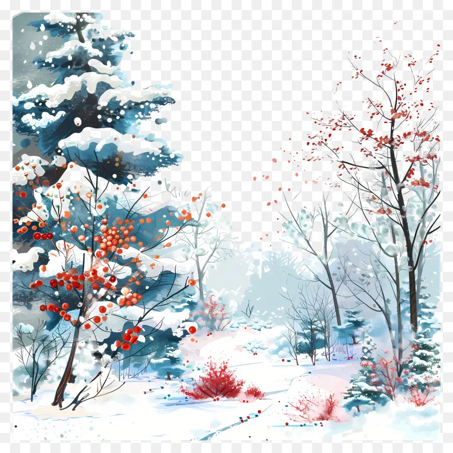 Fond D'hiver，Paysage D'hiver PNG