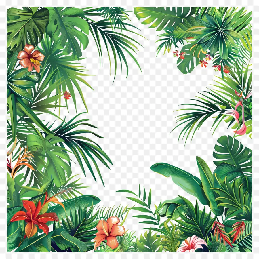 Fond De Jungle，Feuilles Tropicales PNG