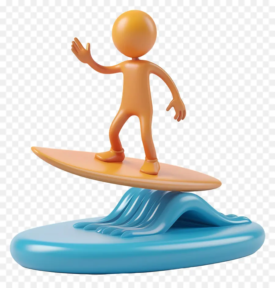 Surf，Surfeur Orange PNG