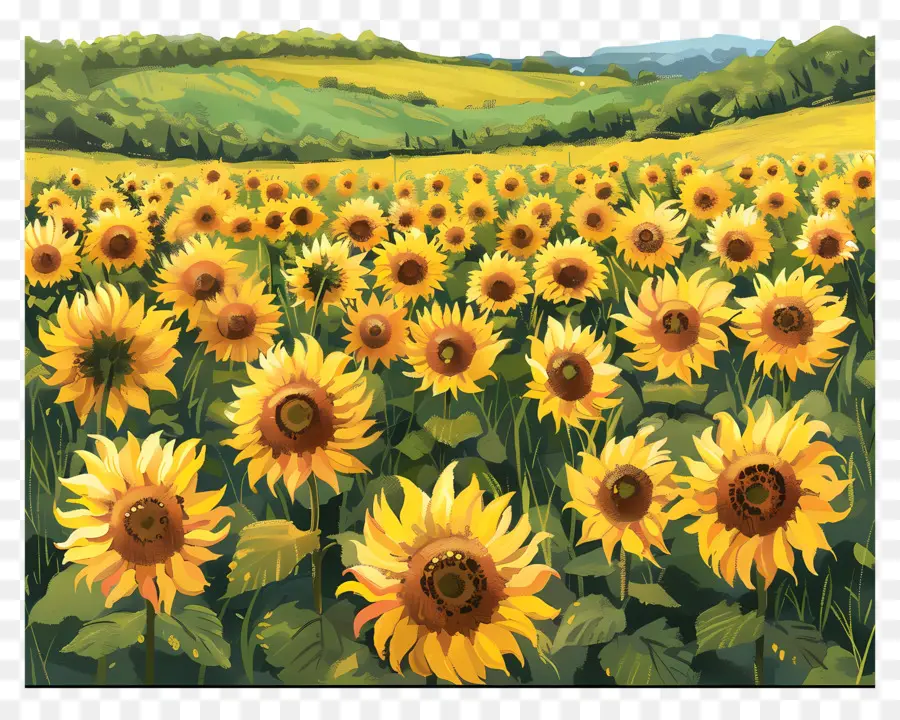 Champ De Tournesol，Tournesols PNG