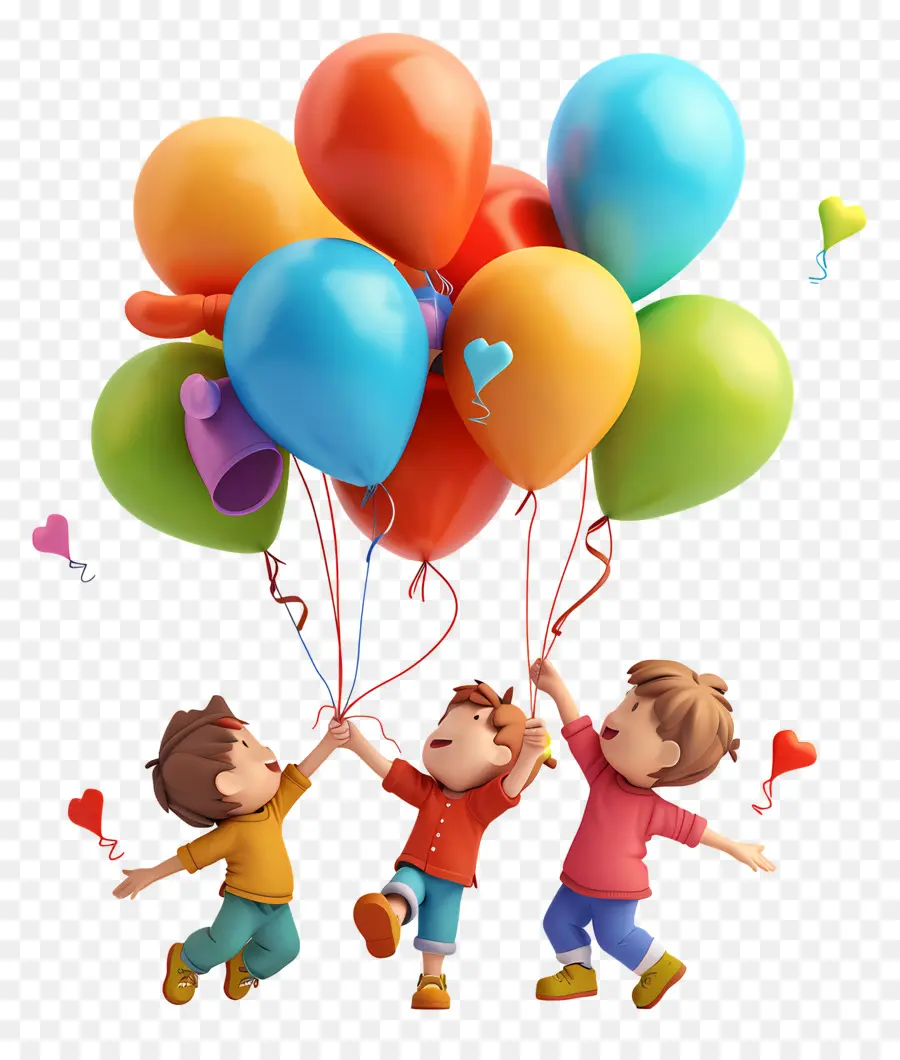 Journée Des Enfants，Ballons Colorés PNG