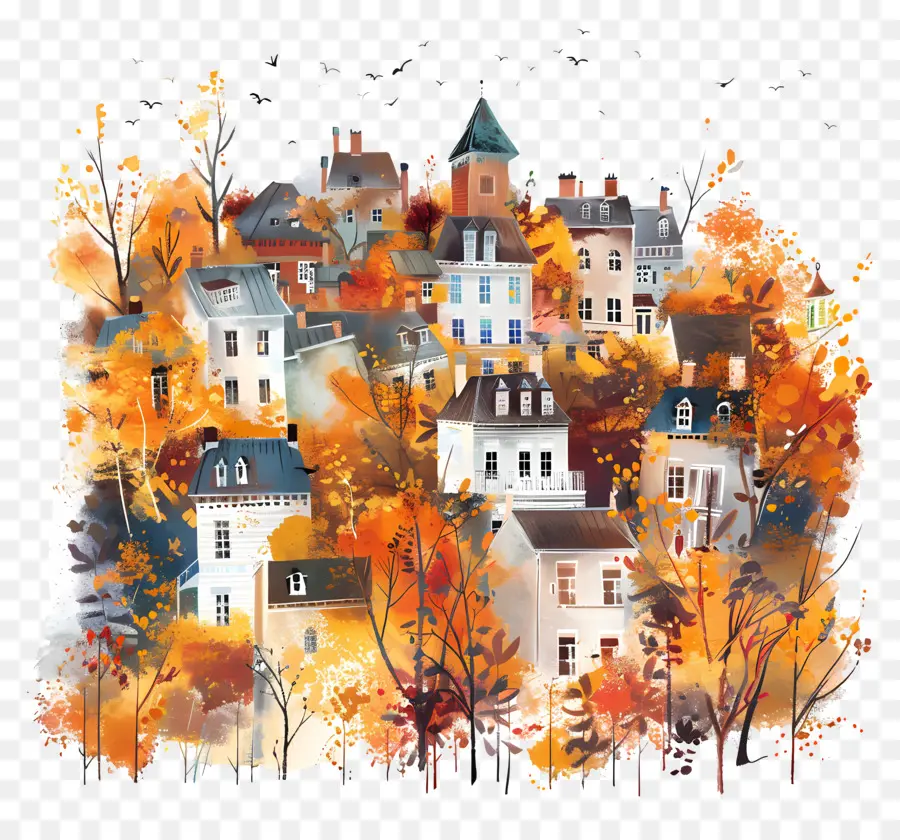 Ville D'automne，L'automne PNG