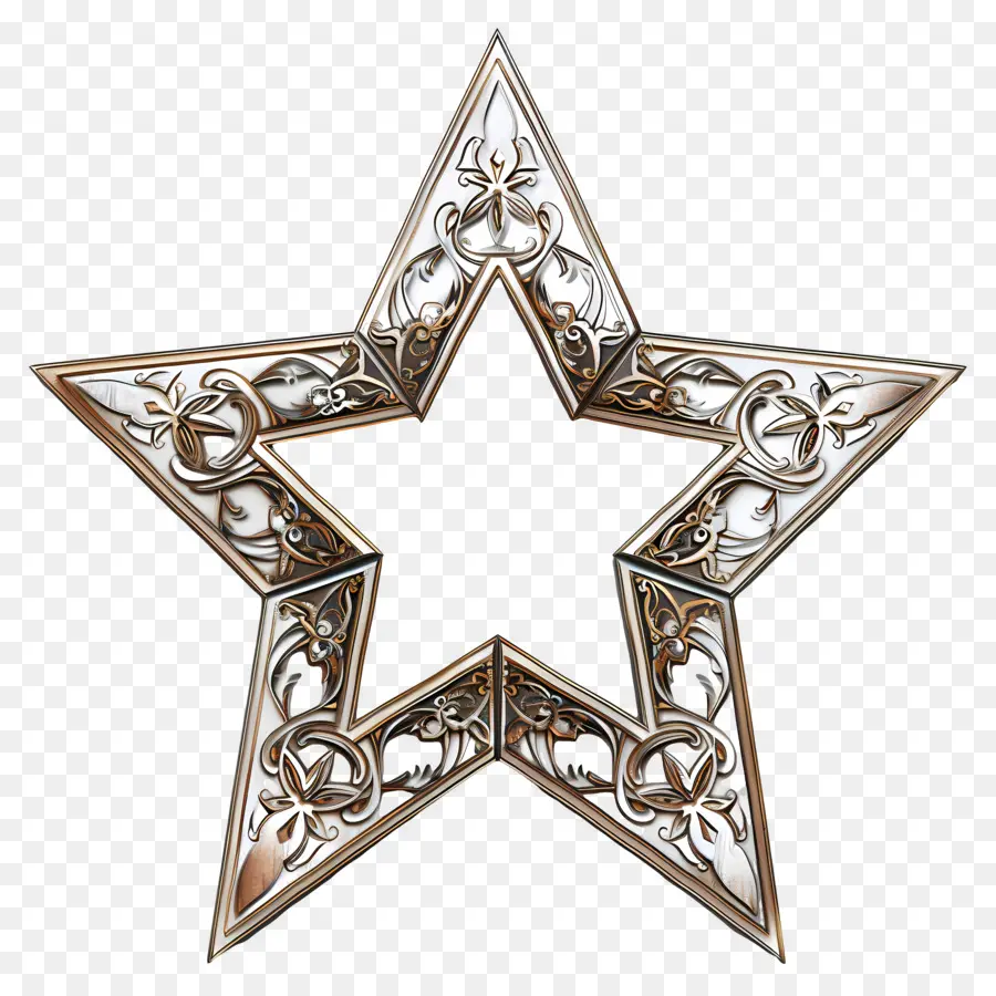 Cadre D'étoile，Silver Star PNG