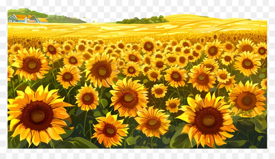 Champ De Tournesol，Tournesols PNG