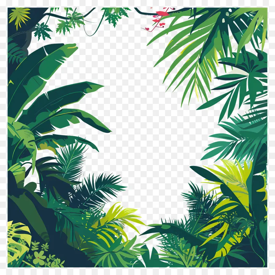 Fond De Jungle，Feuilles Tropicales PNG