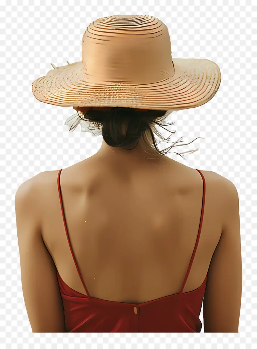 Femme，Chapeau De Paille PNG