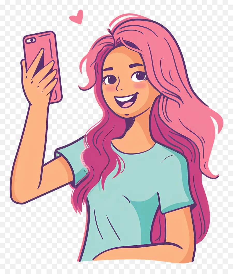 Journée Des Selfies，Fille Avec Téléphone PNG