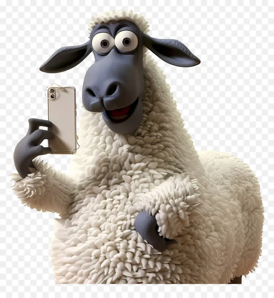 Selfie Animal，Moutons Avec Téléphone PNG