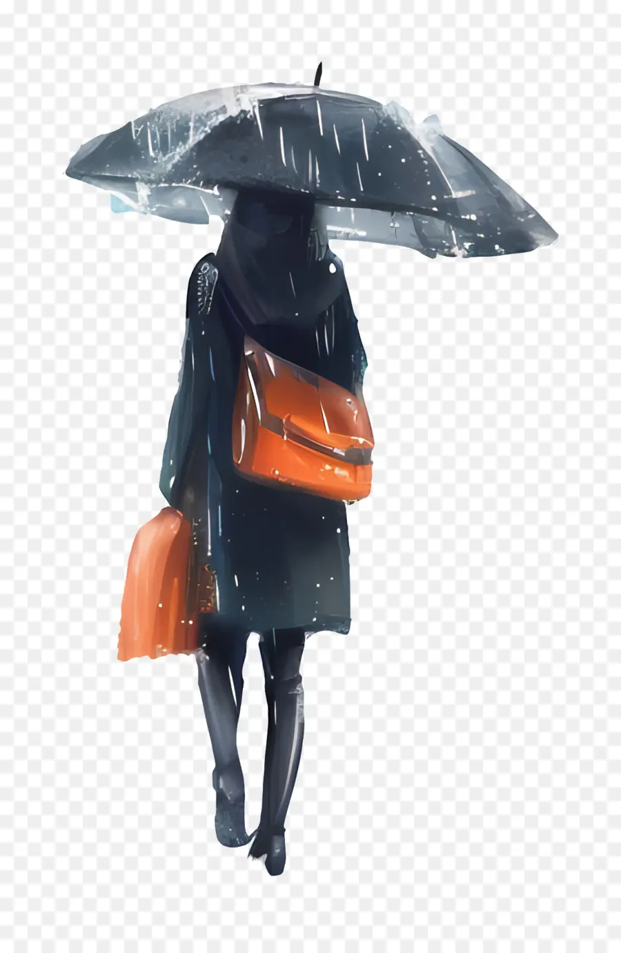 Pluvieux，Personne Avec Parapluie PNG