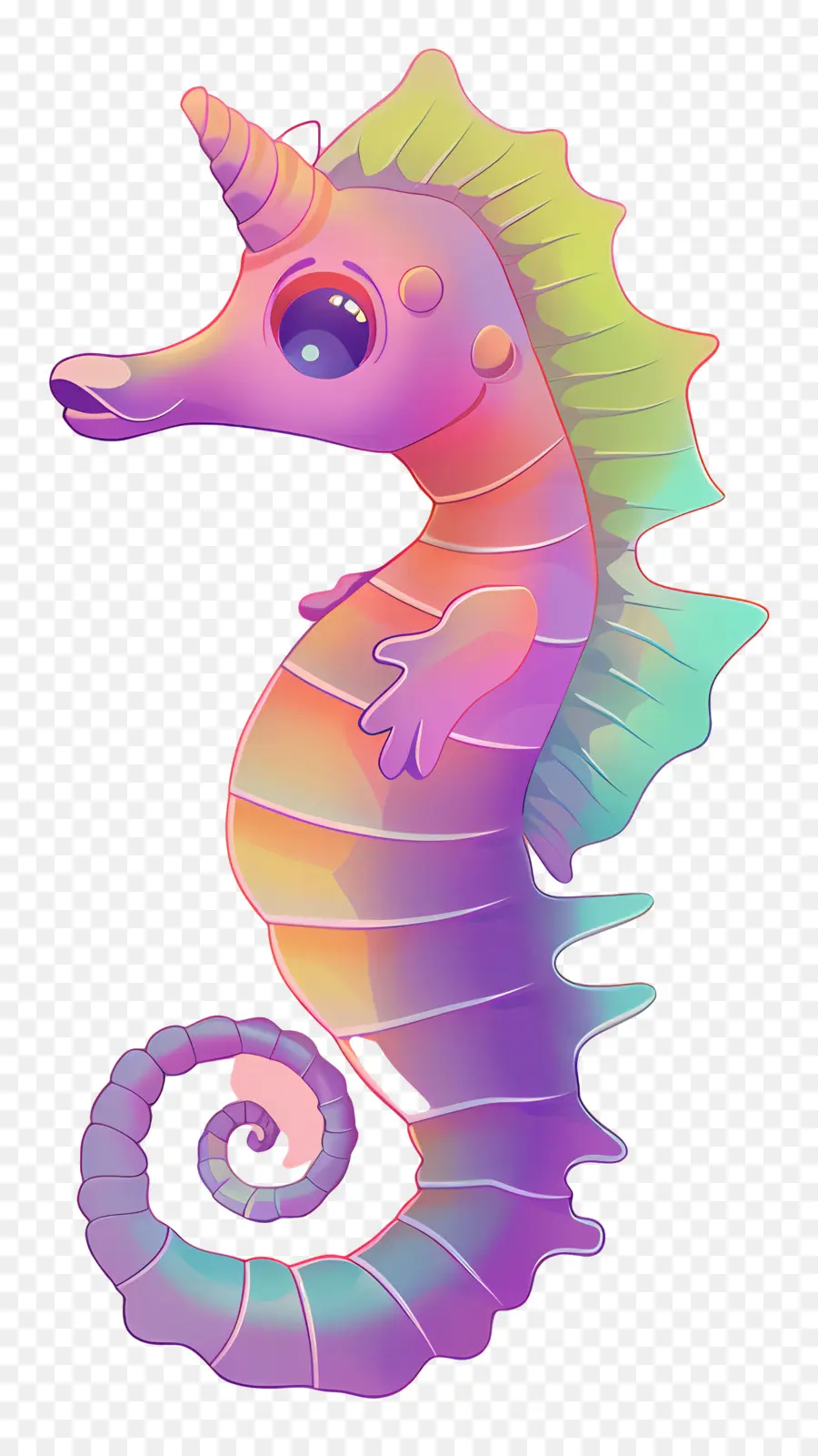 Hippocampe，Coloré PNG