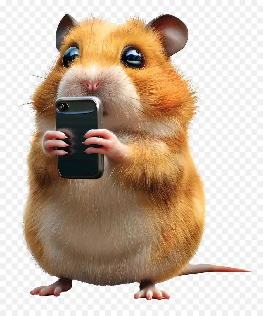 Selfie Animal，Hamster Avec Téléphone PNG