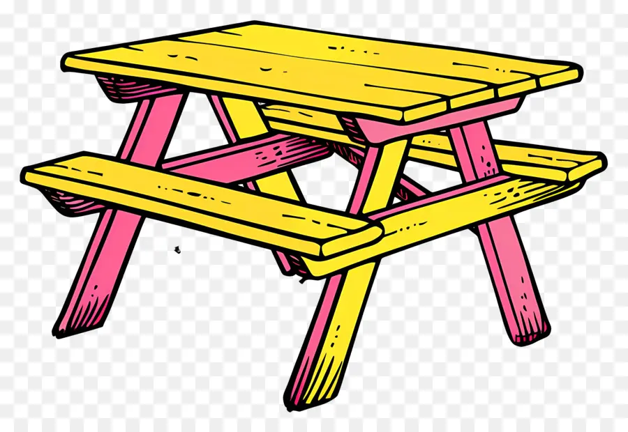 Table De Pique Nique，Banc En Bois PNG