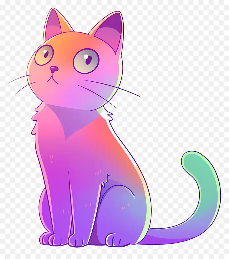 Chat，Chat Coloré PNG