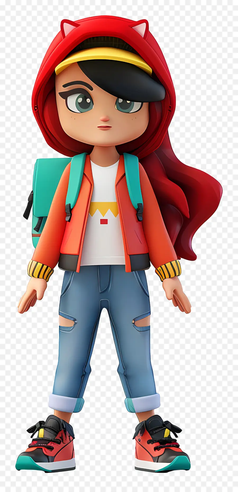 Fille Roblox，Fille En Sweat à Capuche Rouge PNG