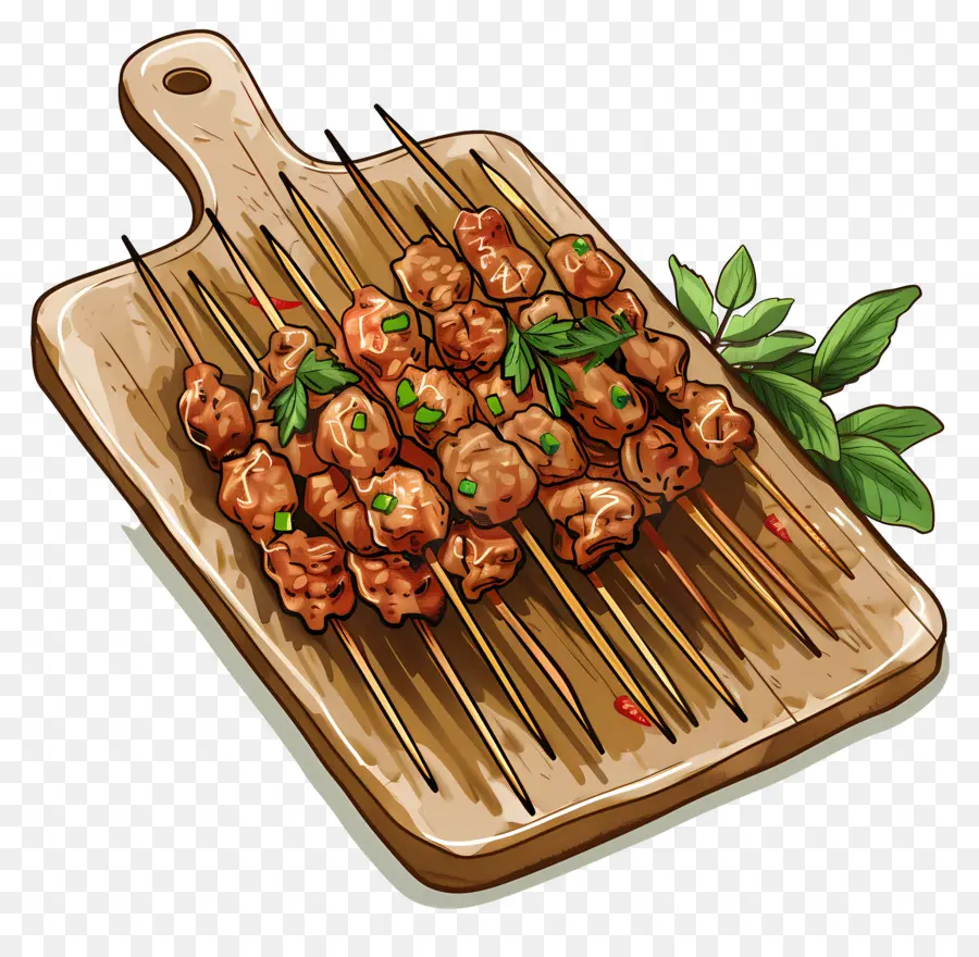 Satay，Bbq Poulet Kabobs PNG