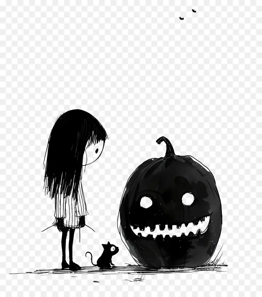 Halloween，Fille Et Citrouille PNG