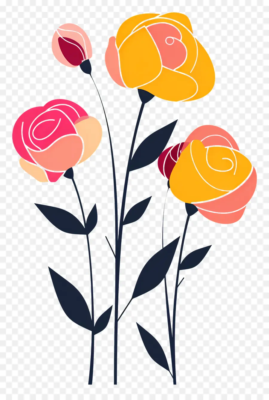 Roses，Fleurs Roses PNG