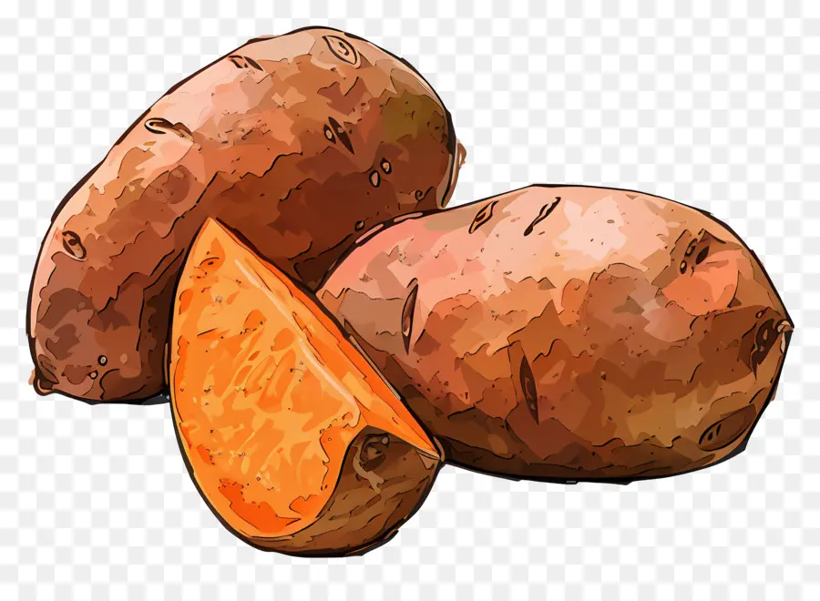 Les Patates Douces，Cuit PNG
