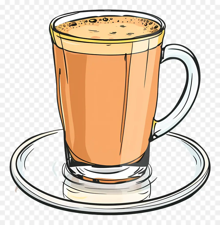 Masala Chai，Illustration En Noir Et Blanc PNG