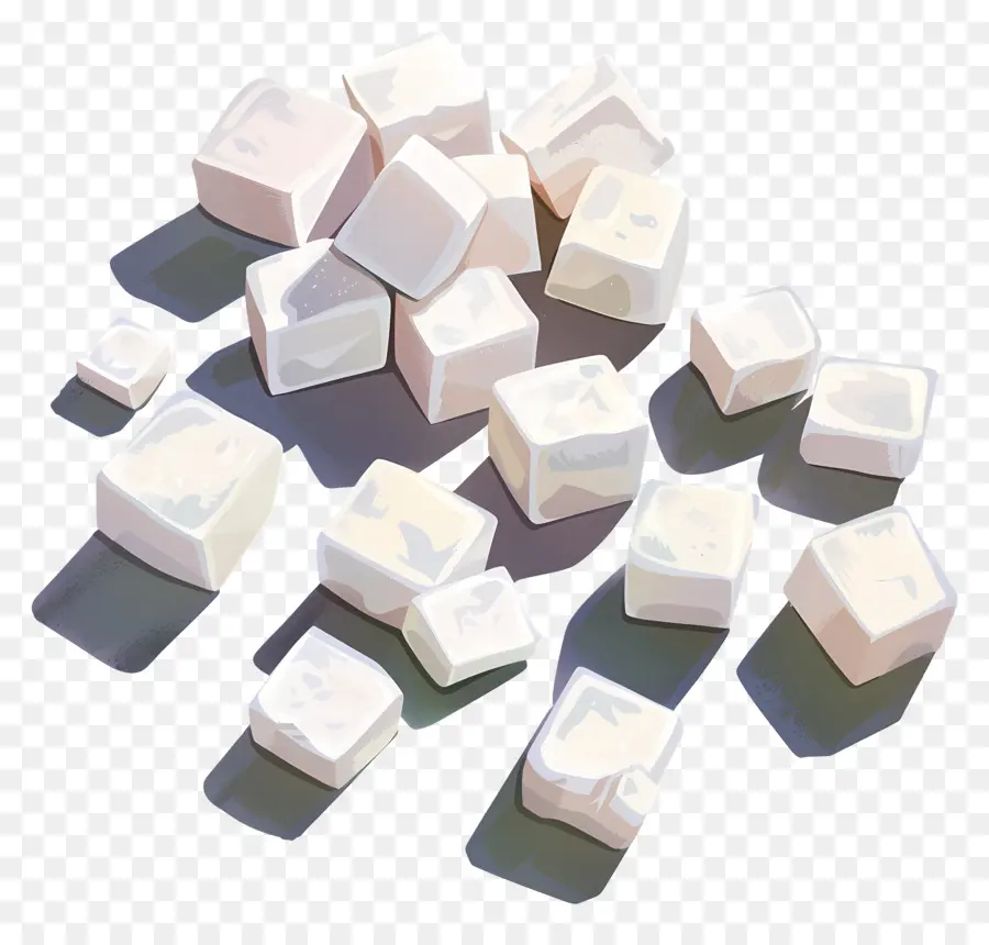 Le Sucre En Cubes，Cubes Blancs PNG