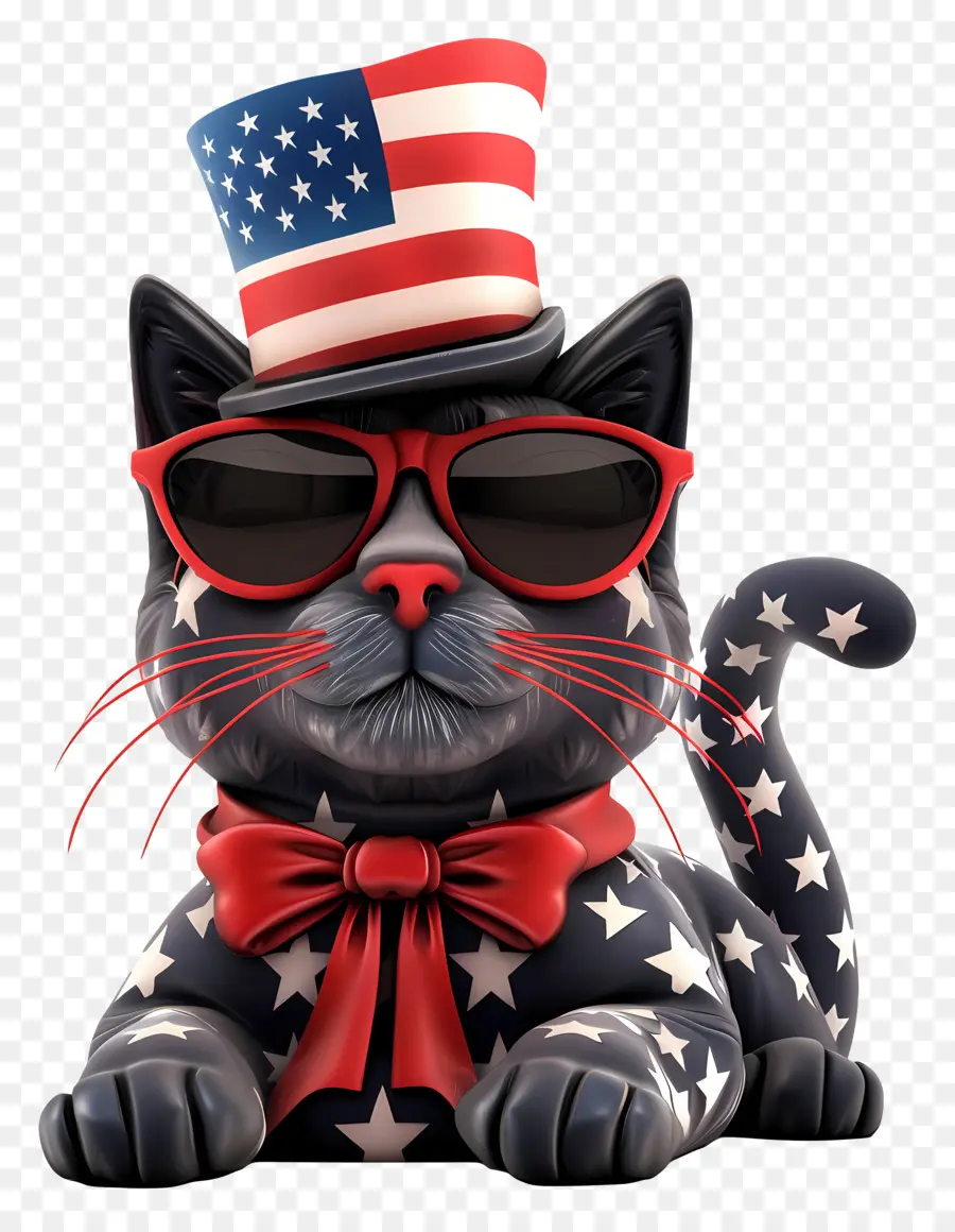 Jour De L'indépendance，Chat Patriotique PNG