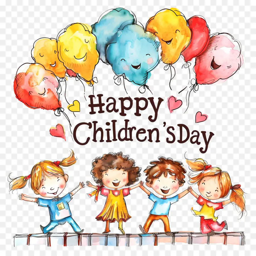 Heureux Childrens Jour，Des Enfants Qui Jouent PNG