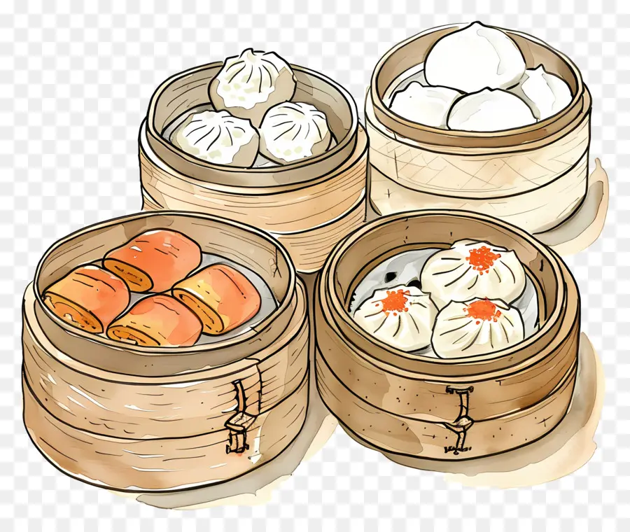 Dim Sum，Petits Pains Cuits à La Vapeur PNG