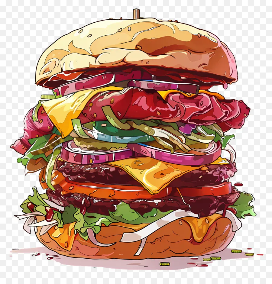 Burger，Hamburger Géant PNG