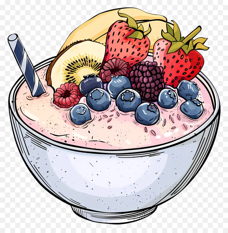 Bol à Smoothies，Bol De Fruits PNG