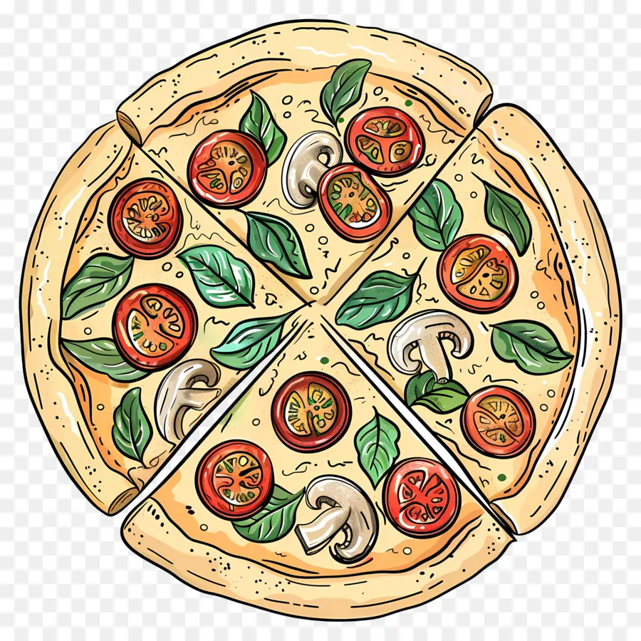 Pizza Végétarienne，Pizza PNG