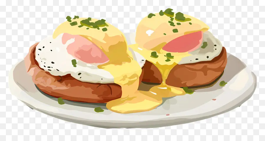 Oeufs Bénédicte，Petit Déjeuner PNG