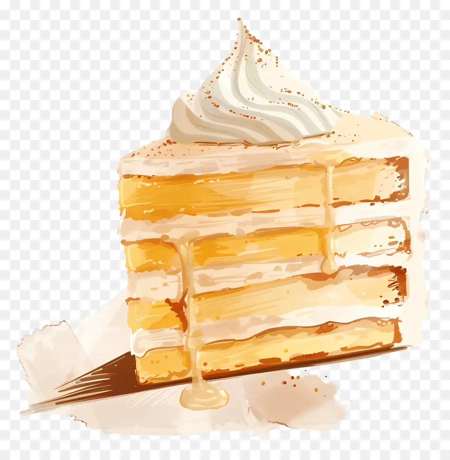 Gâteau à La Vanille，Tranche De Gâteau PNG