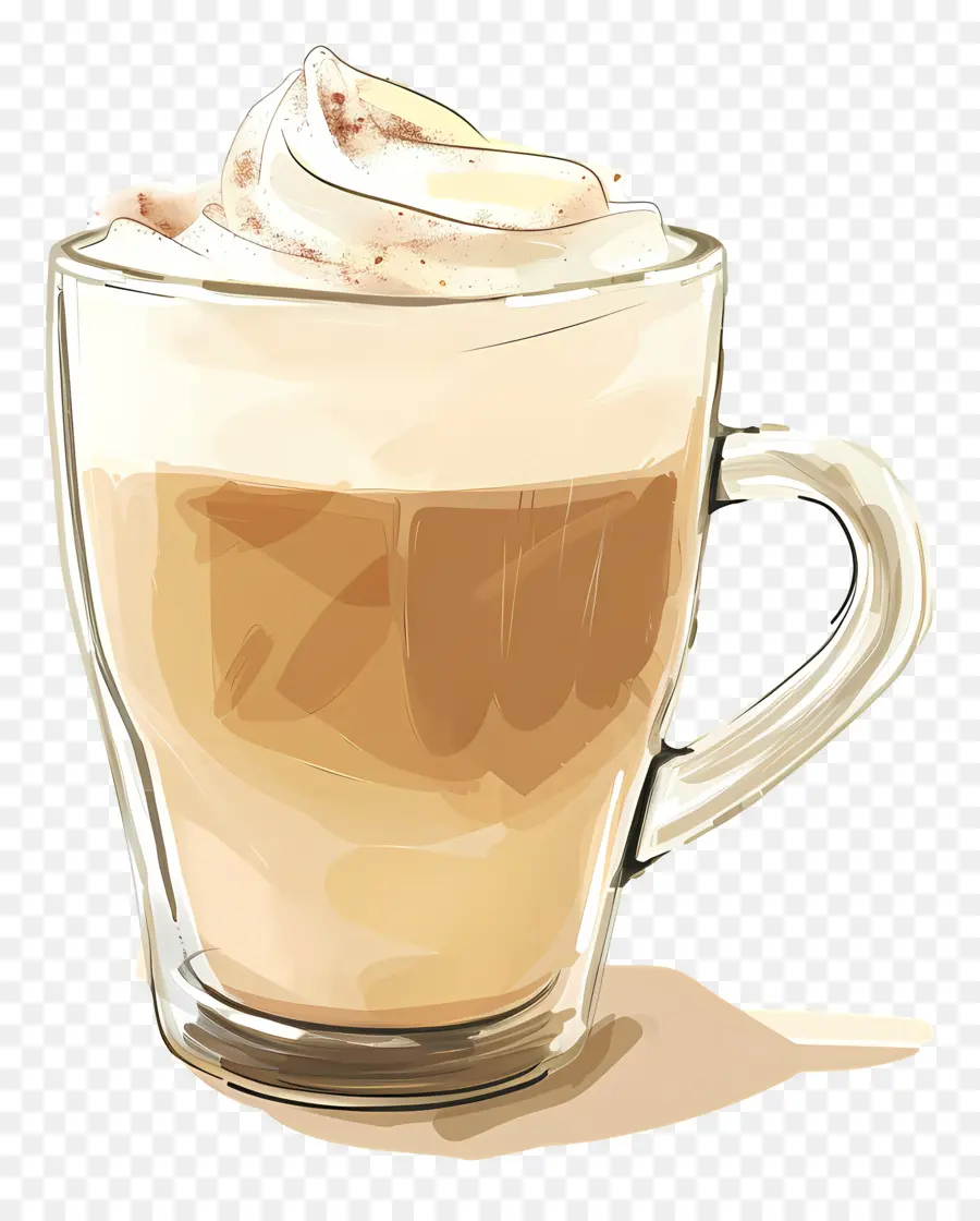 Latte Café，Illustration Aquarelle PNG