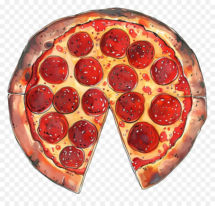 La Pizza Au Pepperoni，Pizza PNG