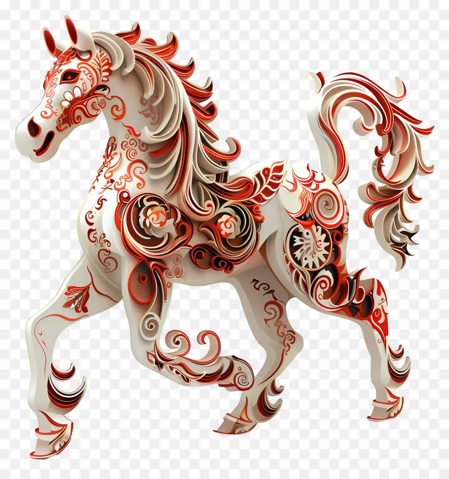 Zodiaques Chinois，Cheval Décoratif PNG