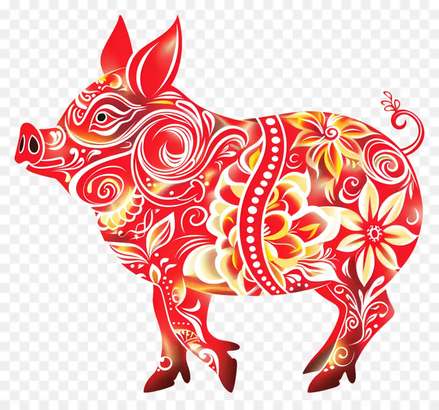 Zodiaques Chinois，Cochon Décoratif PNG