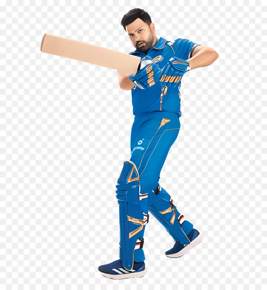 Indiens De Mumbai，Joueur De Cricket En Maillot Bleu PNG