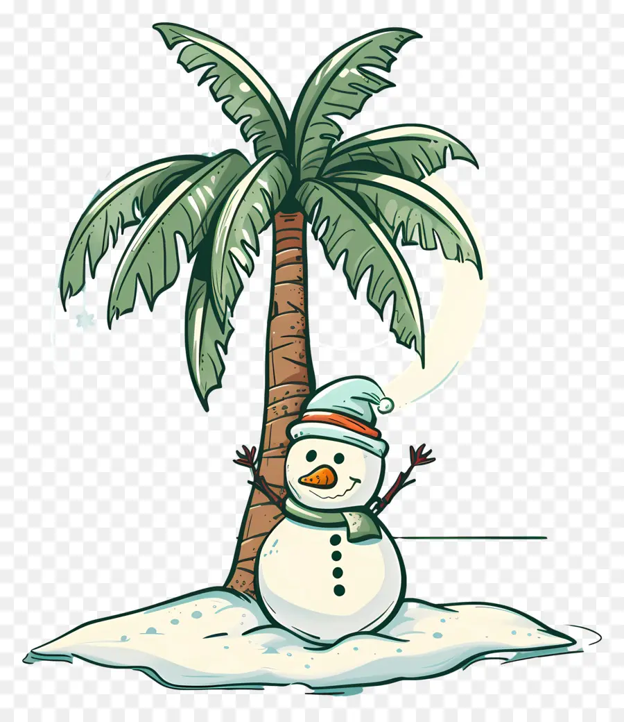 Noël En Juillet，Bonhomme De Neige De Plage PNG